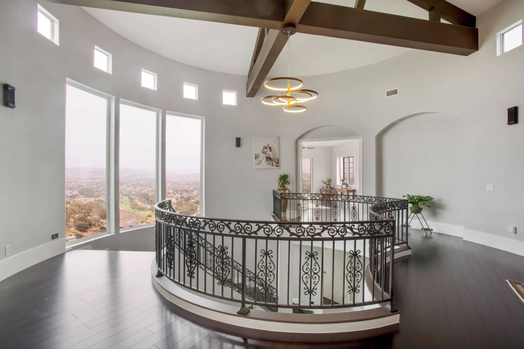 Balcony with a view of the city.